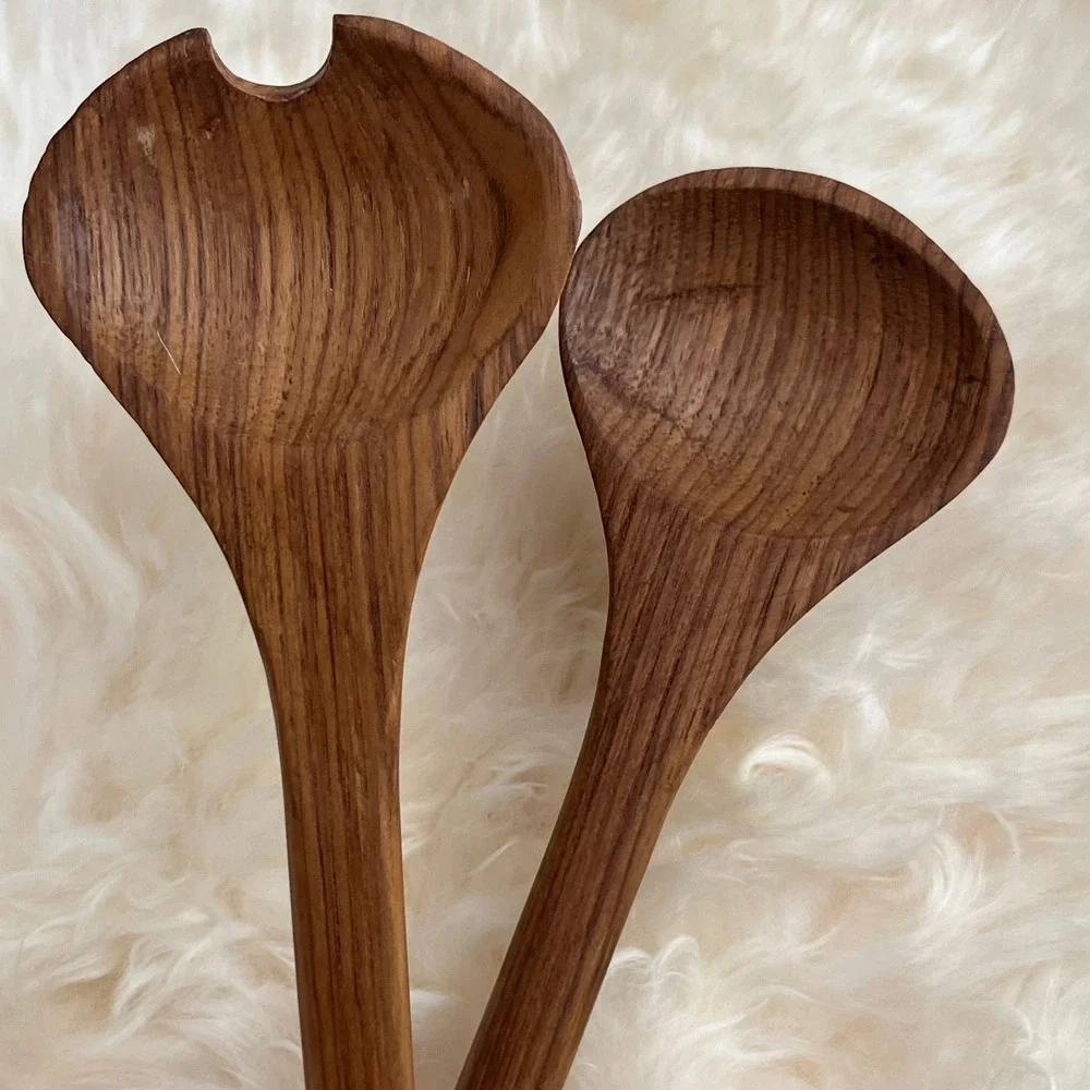 Vintage Wooden Salad Servers